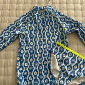 Mini Boden Floral Patterned Swimsuit Set